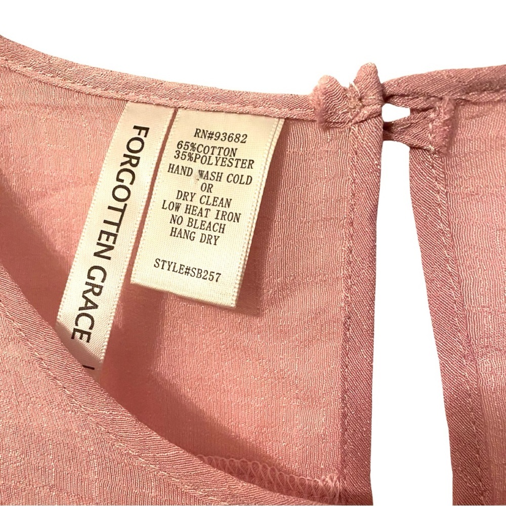 Forgotten Grace Blouse Small Pink Embroidered Cotton Tunic Short Sleeve - Picture 6 of 7